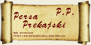 Persa Prekajski vizit kartica
